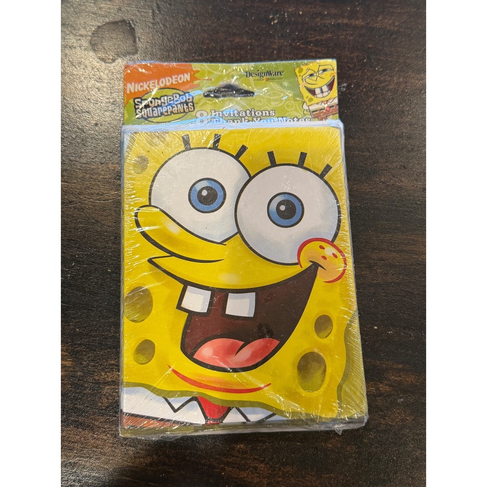 SpongeBob SquarePants Invitations 8 ct 2007 Vintage Birthday Cards Nickelodeon